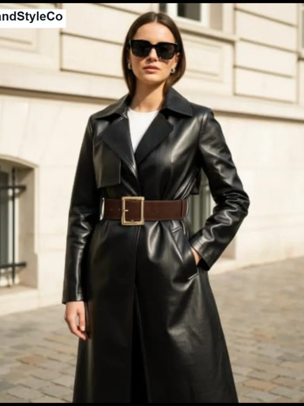 Women's Wide Chunky Faux Suede Belt with Gold Square Buckle For Dresses Skirts
